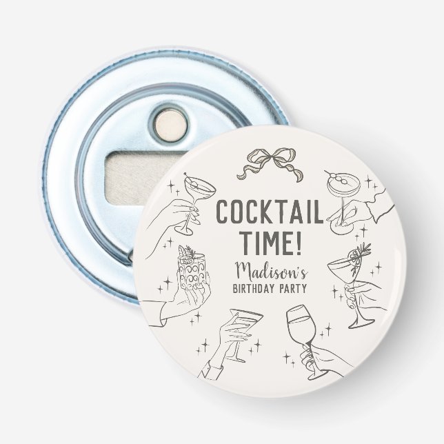 Décapsuleur Cocktail beige Anniversaire Enveloppe Favoriser (Devant)