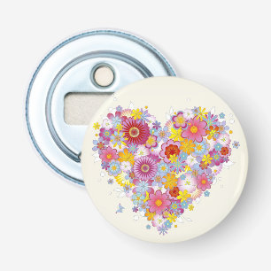 Décapsuleur Coeur floral avec des papillons