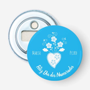 Décapsuleur Coeur romantique bleu portugais