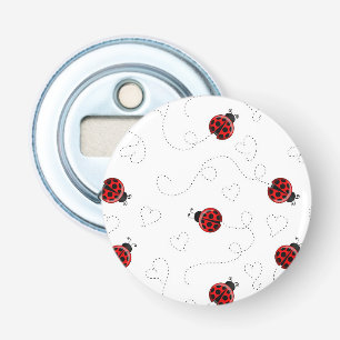 Décapsuleur Coeurs noirs de l'amant de l'insecte rouge Ladybug