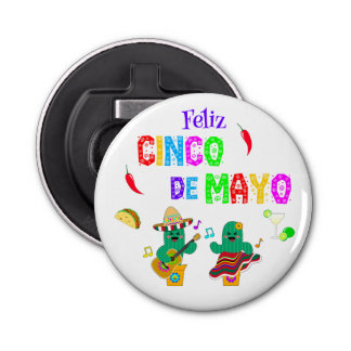 Décapsuleur Colorful Festive Cinco de Mayo 2025 Dancing Cactus