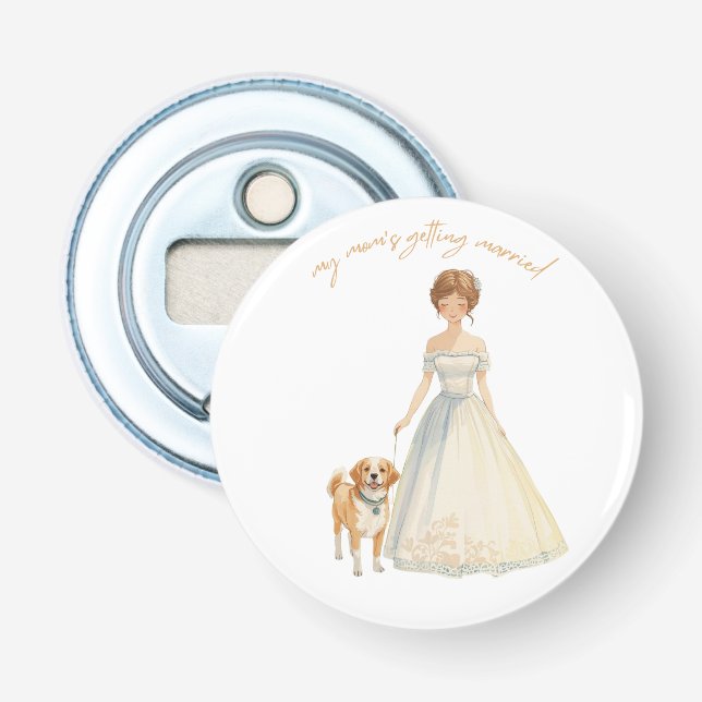 Décapsuleur Conception de mariage de maman | Chien de mariage  (Devant)