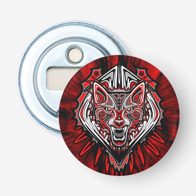Décapsuleur Conception de totem tribal Haida de loup (Devant)
