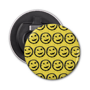 Décapsuleur Cool Sardé Joyeux visage souriant motif jaune