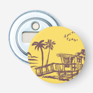 Décapsuleur Cool Vintage Jaune Tropical Beach Croquis
