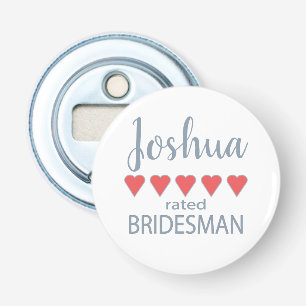 Décapsuleur Cortège de mariage et de noce 5 Bridesman au cœur