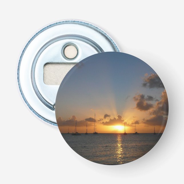 Décapsuleur Coucher de soleil avec voiliers Paysage tropical P (Devant)