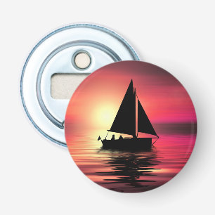 Décapsuleur Coucher de soleil, Bateau à voile dans la mer-3918