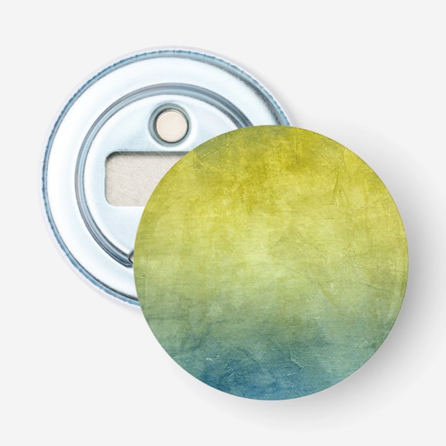 Décapsuleur Couleurs de Grunge - Jaune & Bleu (Devant)
