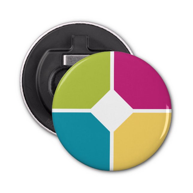 Décapsuleur COULEURS D'ÉTÉ Quadrants Texte facultatif (Devant)