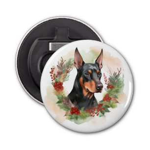Décapsuleur Coupe festive Doberman Christmas Wreath