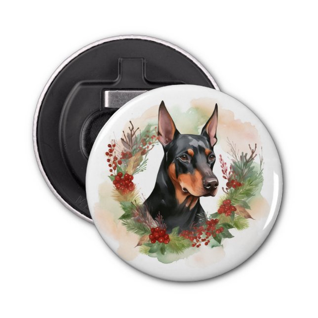 Décapsuleur Coupe festive Doberman Christmas Wreath (Devant)