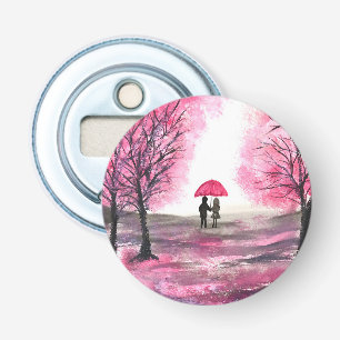 Décapsuleur Couple d'amour de mariage rustique arbre de fleurs