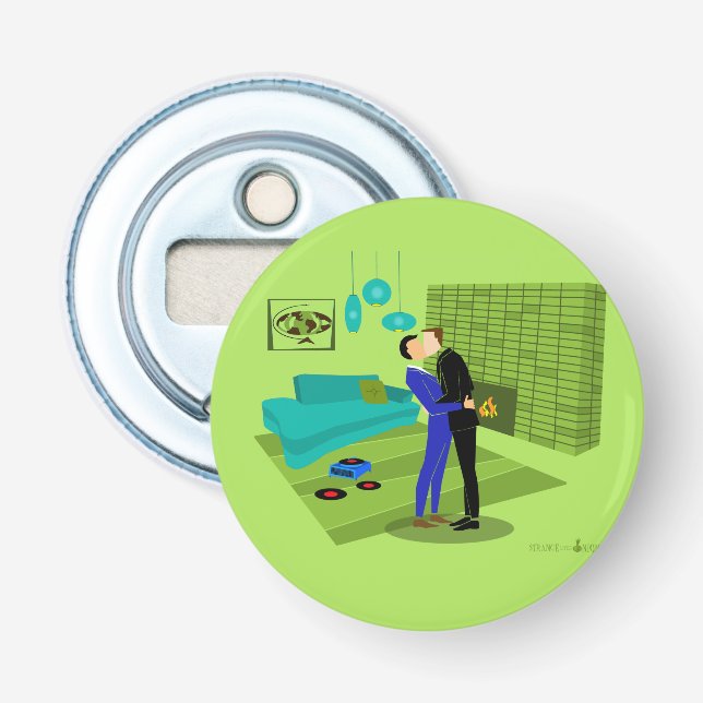 Décapsuleur Couple gay rétro dans l'amour (Devant)