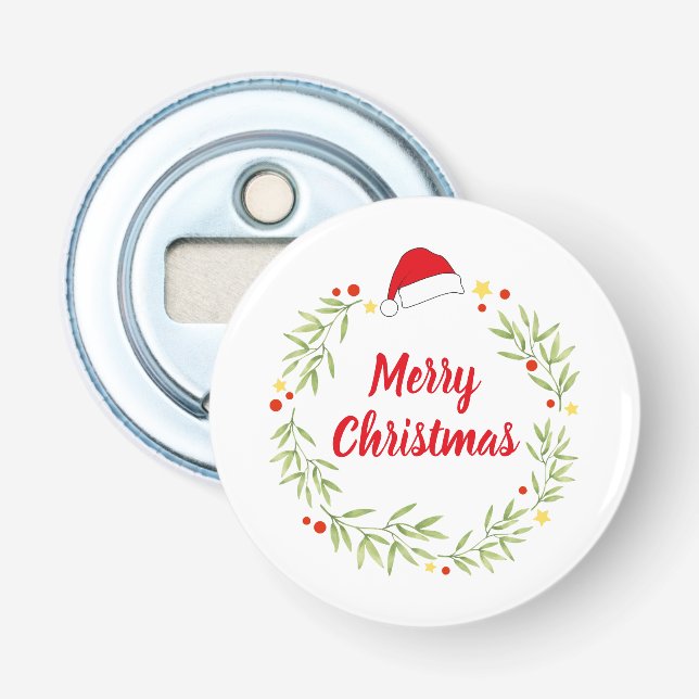 Décapsuleur Couronne de chapeau de Père Noël Joyeux Noël (Devant)
