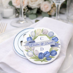 Décapsuleur Couronne de mariage élégante à l'aquarelle avec tu