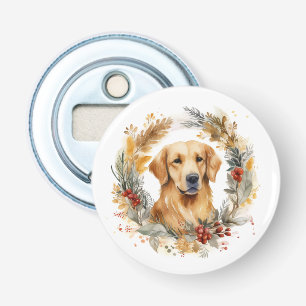 Décapsuleur Couronne de Noël au Golden Retriever Chien de fête