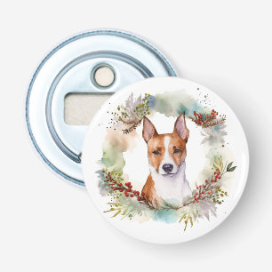 Décapsuleur Couronne de Noël festive de Basenji