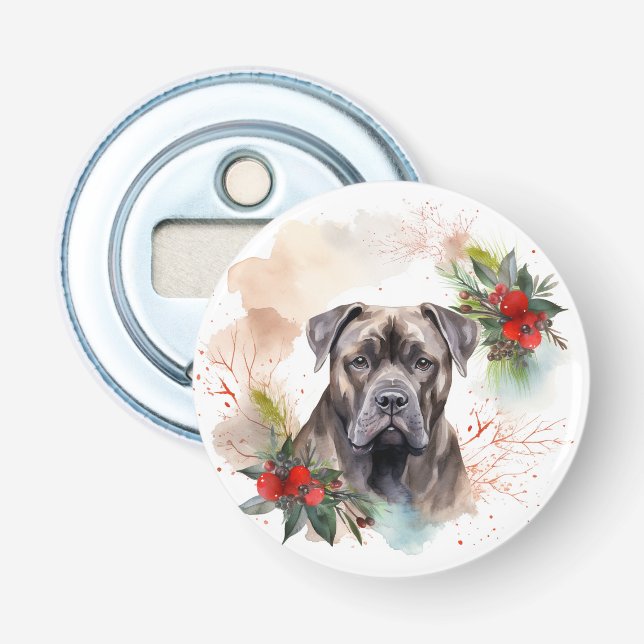Décapsuleur Couronne de Noël festive de Cane Corso (Devant)