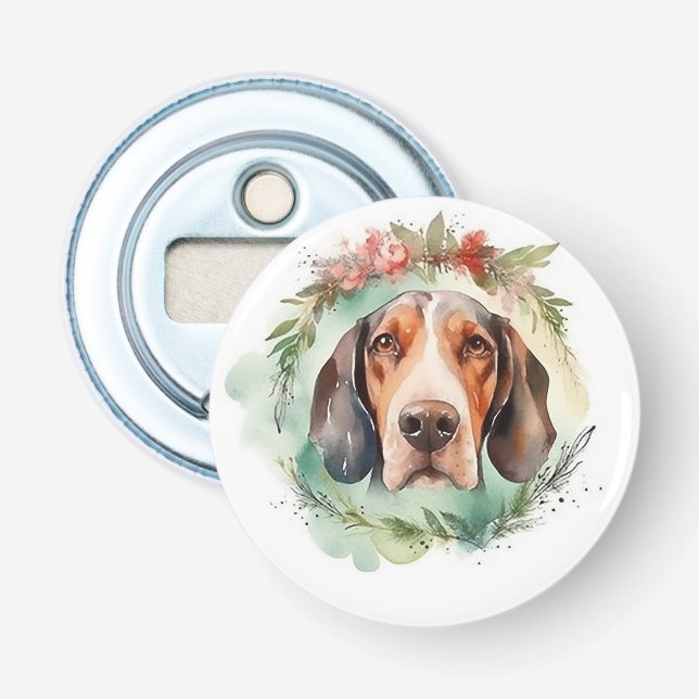 Décapsuleur Couronne de Noël festive Treeing Walker  (Devant)