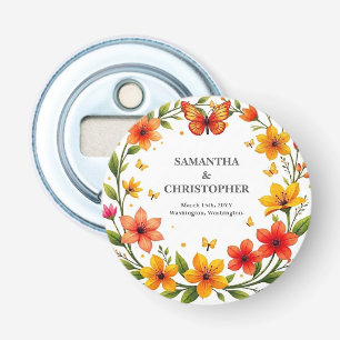 Décapsuleur Couronne de papillons floraux Mariage Texte person