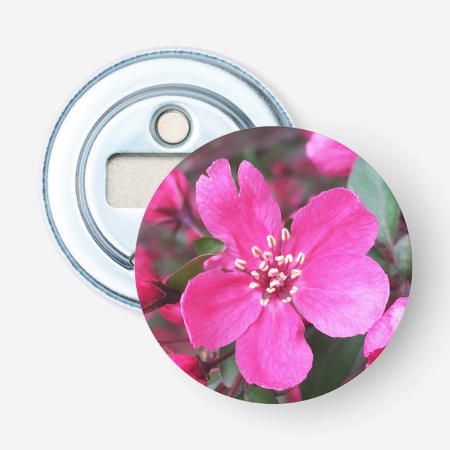 Décapsuleur Crabelle rose à fleurs (Devant)