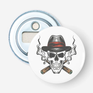 Décapsuleur Crâne de gangster avec chapeau fedora