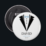 Décapsuleur Cravate Bright Bow Tuxedo "Groom" Personnalisé<br><div class="desc">Fun mariage personnalisé favorise le design.</div>