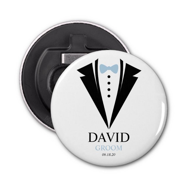 Décapsuleur Cravate Bright Bow Tuxedo "Groom" Personnalisé (Devant)