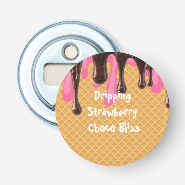 Décapsuleur Crème Glacée,Glace à la Fraise et au Chocolat qui  (Devant)