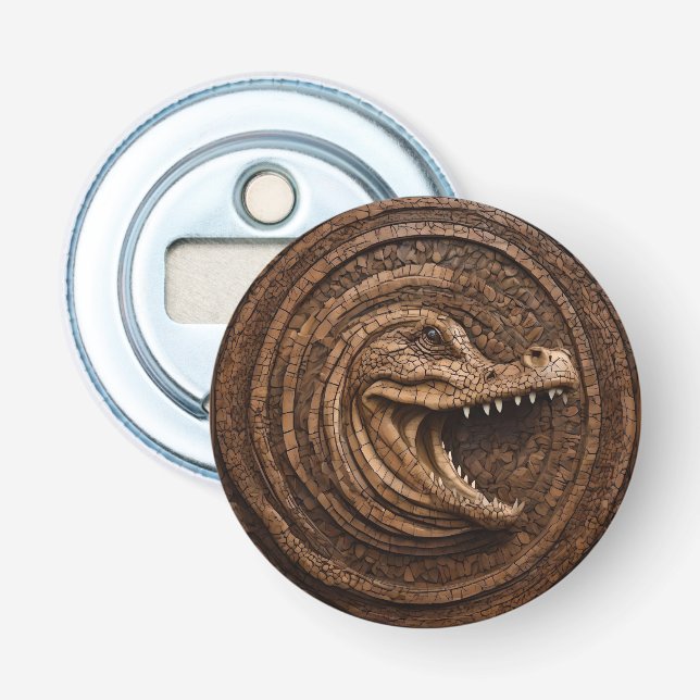 Décapsuleur Crocodile australien sculpté en bois, (Devant)
