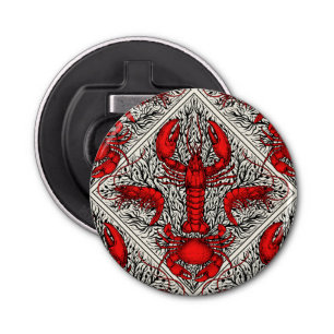 Décapsuleur Crustacés en rouge, noir et ivoire