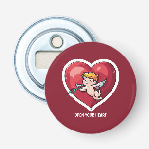 Décapsuleur Cupidon sur le coeur rouge