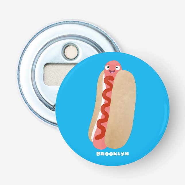Décapsuleur Curieux hot dog Weiner dessin animé (Devant)