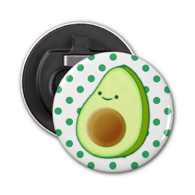 Décapsuleur Cute Avocado Dessin Pois verts (Devant)