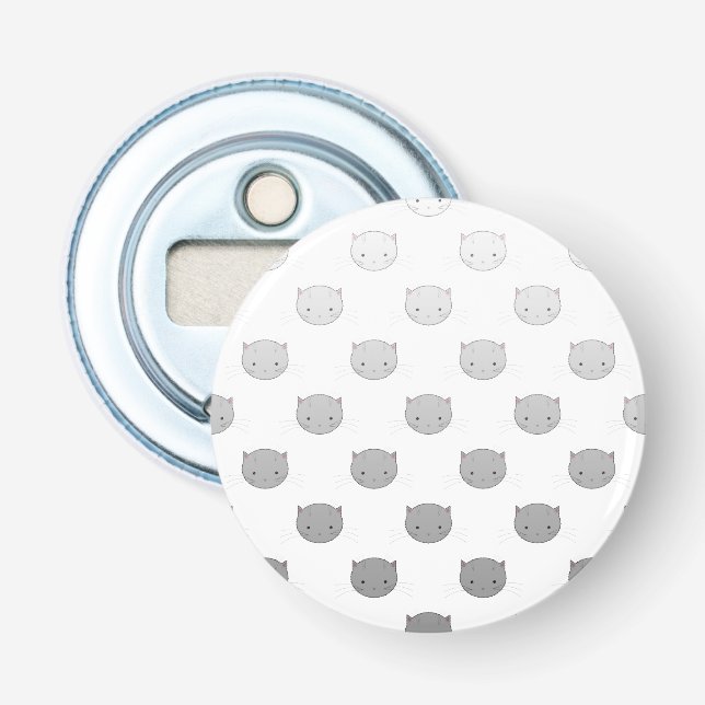 Décapsuleur Cute Chat fait face à Motif gris (Devant)
