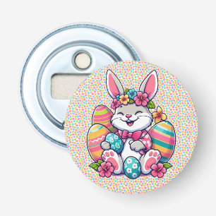 Décapsuleur Cute, & coloré lapin hawaïen/tropical de Pâques