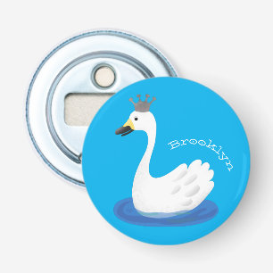 Décapsuleur Cute cygne blanc avec dessin de la couronne
