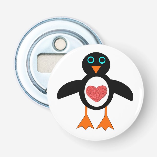 Décapsuleur Cute Love Coeur Penguin Ouverture de bouteille (Devant)