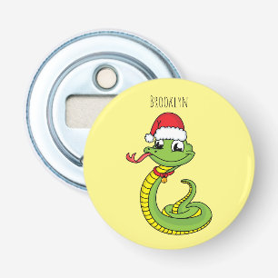 Décapsuleur Cute serpent vert avec chapeau santa dessin animé