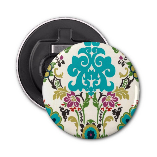 Décapsuleur Damask Floral Patterns Plum Turquoise (Devant)
