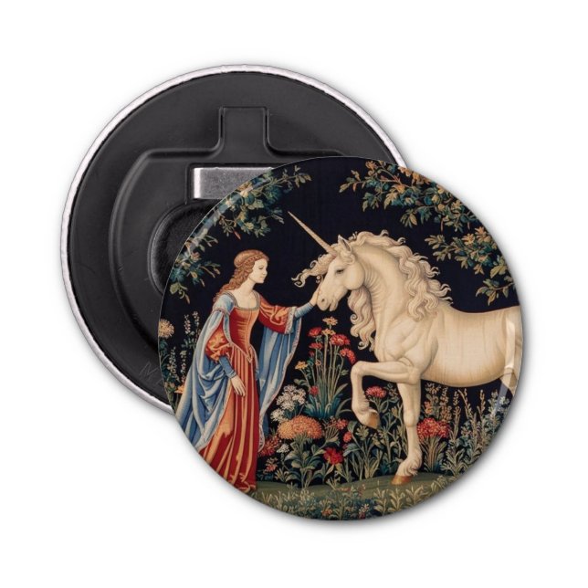 Décapsuleur Dame à la Licorne dans un Jardin (Devant)