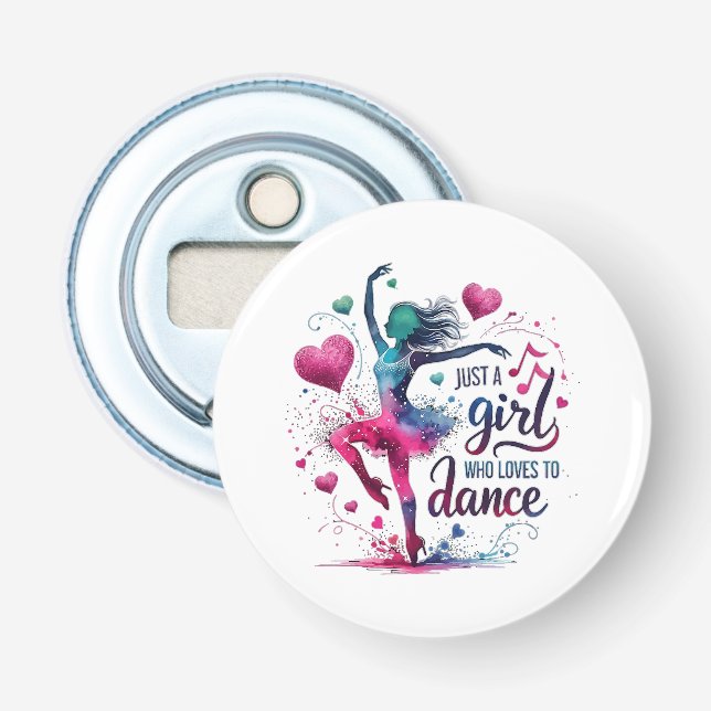 Décapsuleur Danse Rétro Juste Une Fille Qui Aime Danser (Devant)