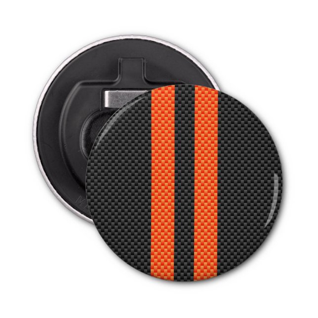 Décapsuleur Décor Sporty Orange Stripes En Fibre De Carbone (Devant)