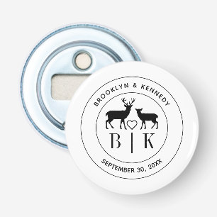 Décapsuleur Deer Monogram Mariage campagnard rustique Nom du c