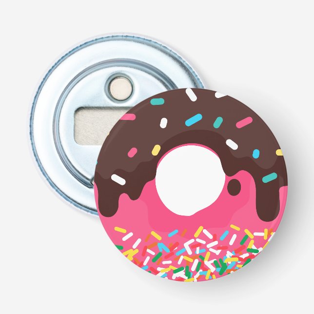 Décapsuleur Dessert, Donut saupoudré d'arc-en-ciel, Doughnut (Devant)