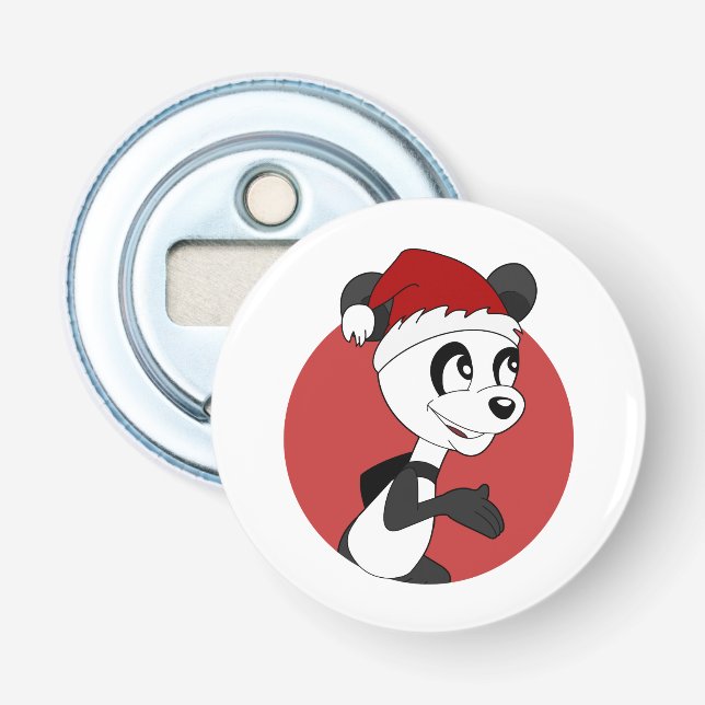Décapsuleur Dessin animé de Noël avec un ours panda mignon ouv (Devant)
