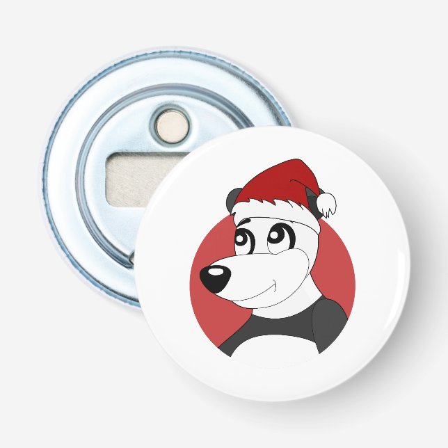 Décapsuleur Dessin animé de Noël avec une bouteille d'ours pan (Devant)