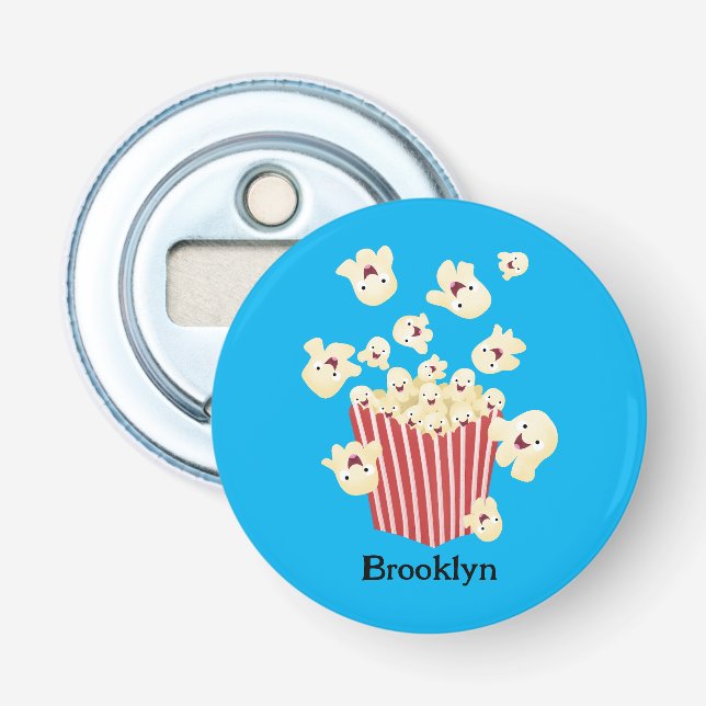 Décapsuleur Dessin animé de pop-corn sautant drôle mignon (Devant)