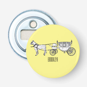 Décapsuleur dessin animé mariage cheval & calèche